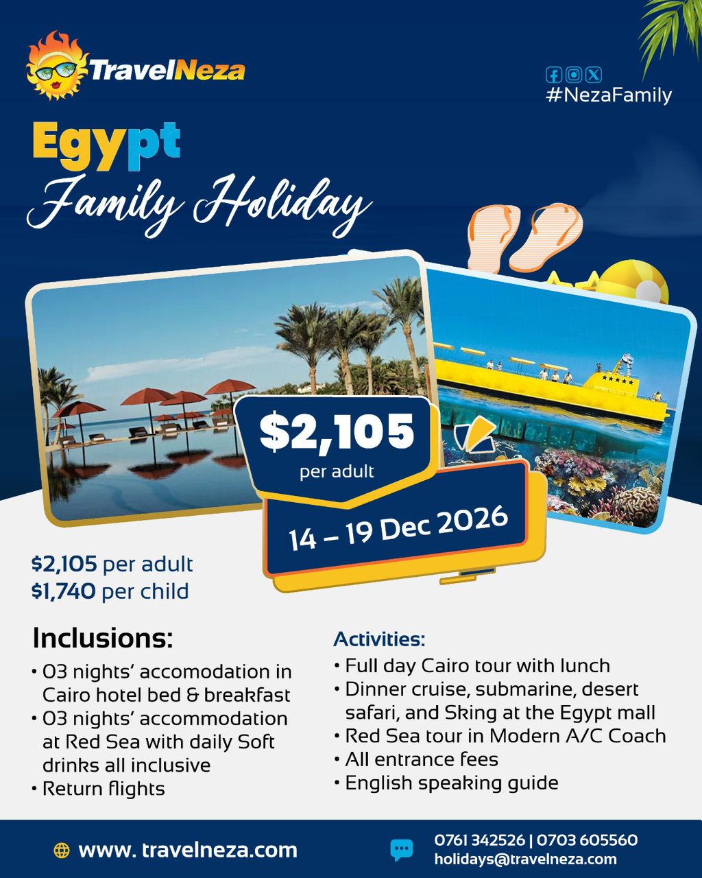 NezaClub Egypt December Family Holiday