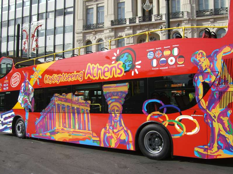 Bustling Hop-On Hop-Off Bus tour Athens